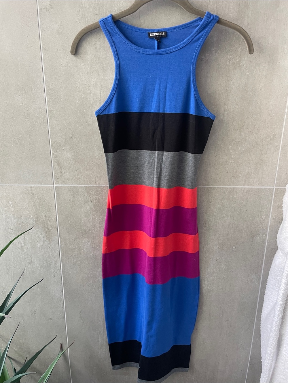 Express Colorblock Stripe Tank Midi Dress! SIZE: XS!